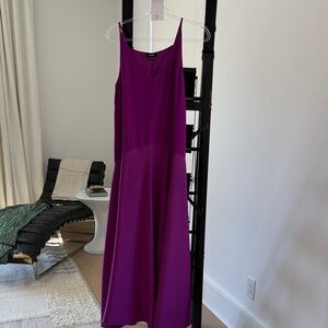 ME+EM Sleeveless V-Neck Maxi Dress in Deep Magenta